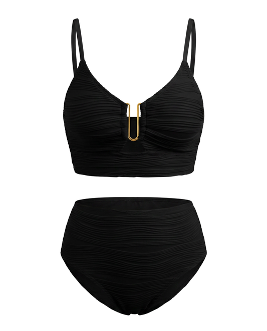 Bikini con aberturas de encaje