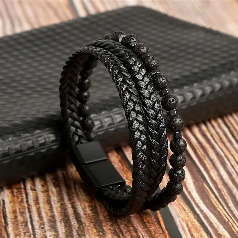 Pulsera Cuero Onyx