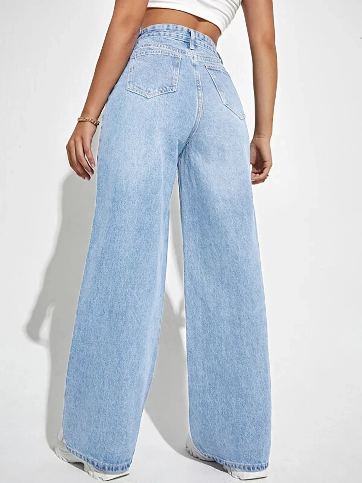 Jeans Wide Leg tiro alto