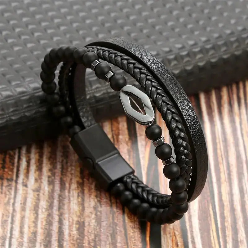 Pulsera Cuero Onyx