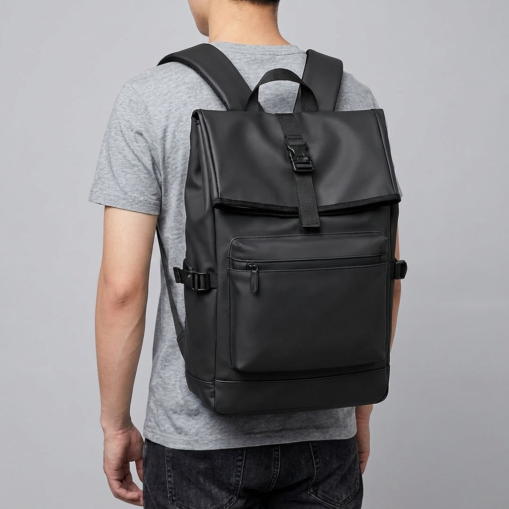 Mochila Urbana de Oxford Negra de Gran Capacidad – Estilo Casual y Organización Inteligente