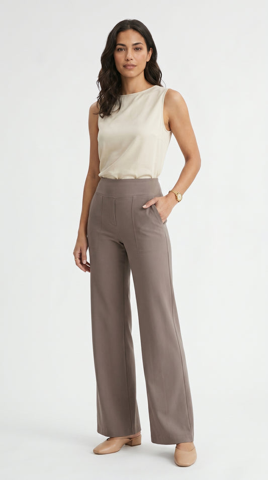 Pantalón elástico de tiro alto