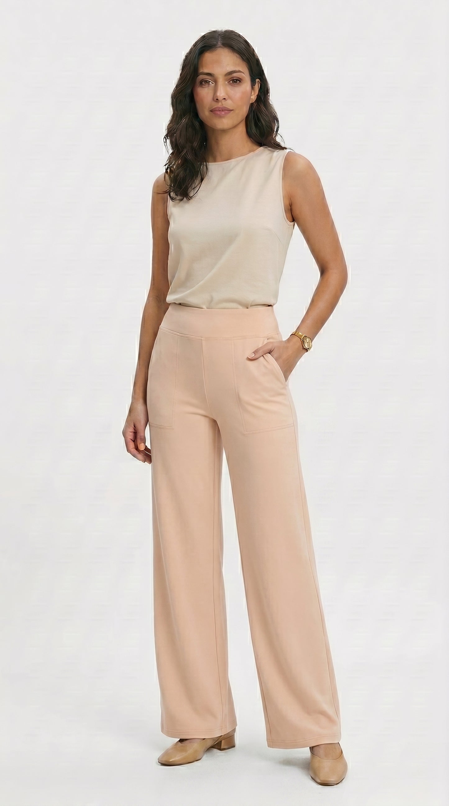 Pantalón elástico de tiro alto