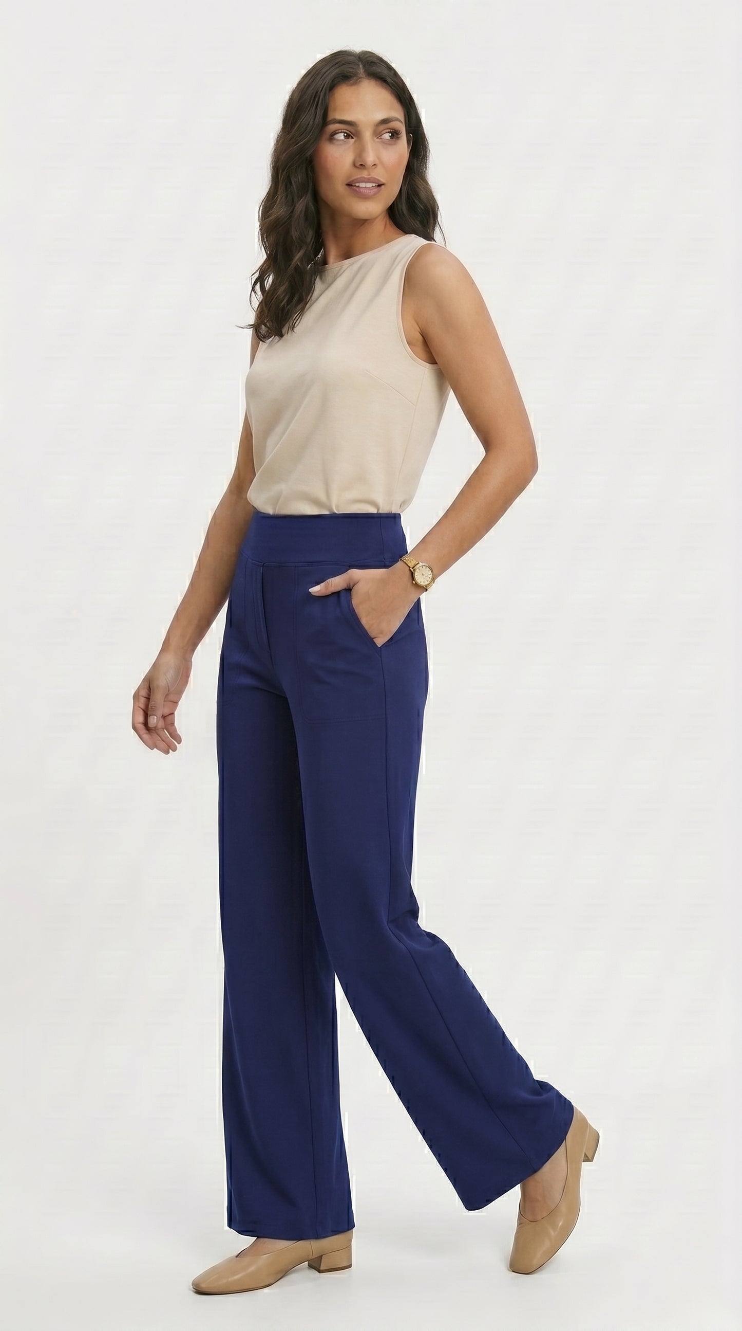Pantalón elástico de tiro alto
