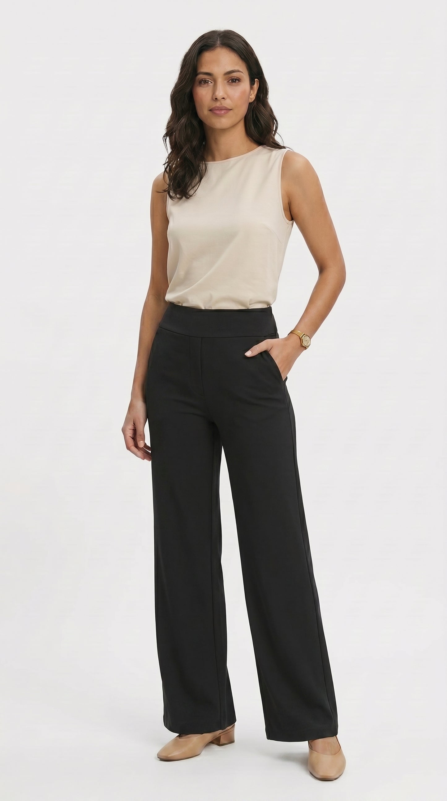 Pantalón elástico de tiro alto