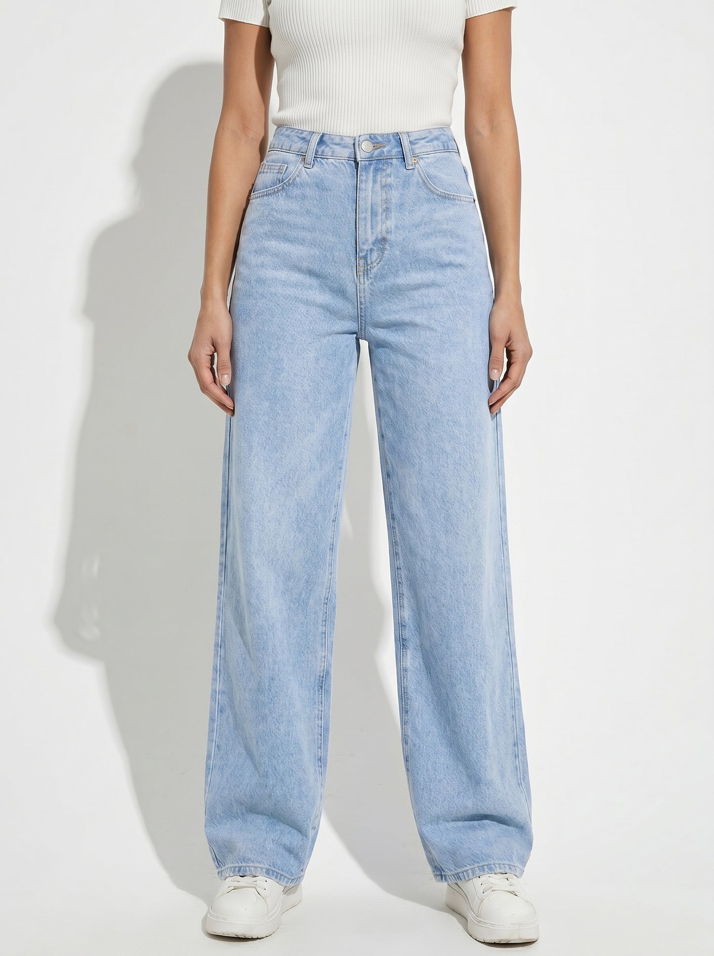 Jeans Wide Leg tiro alto
