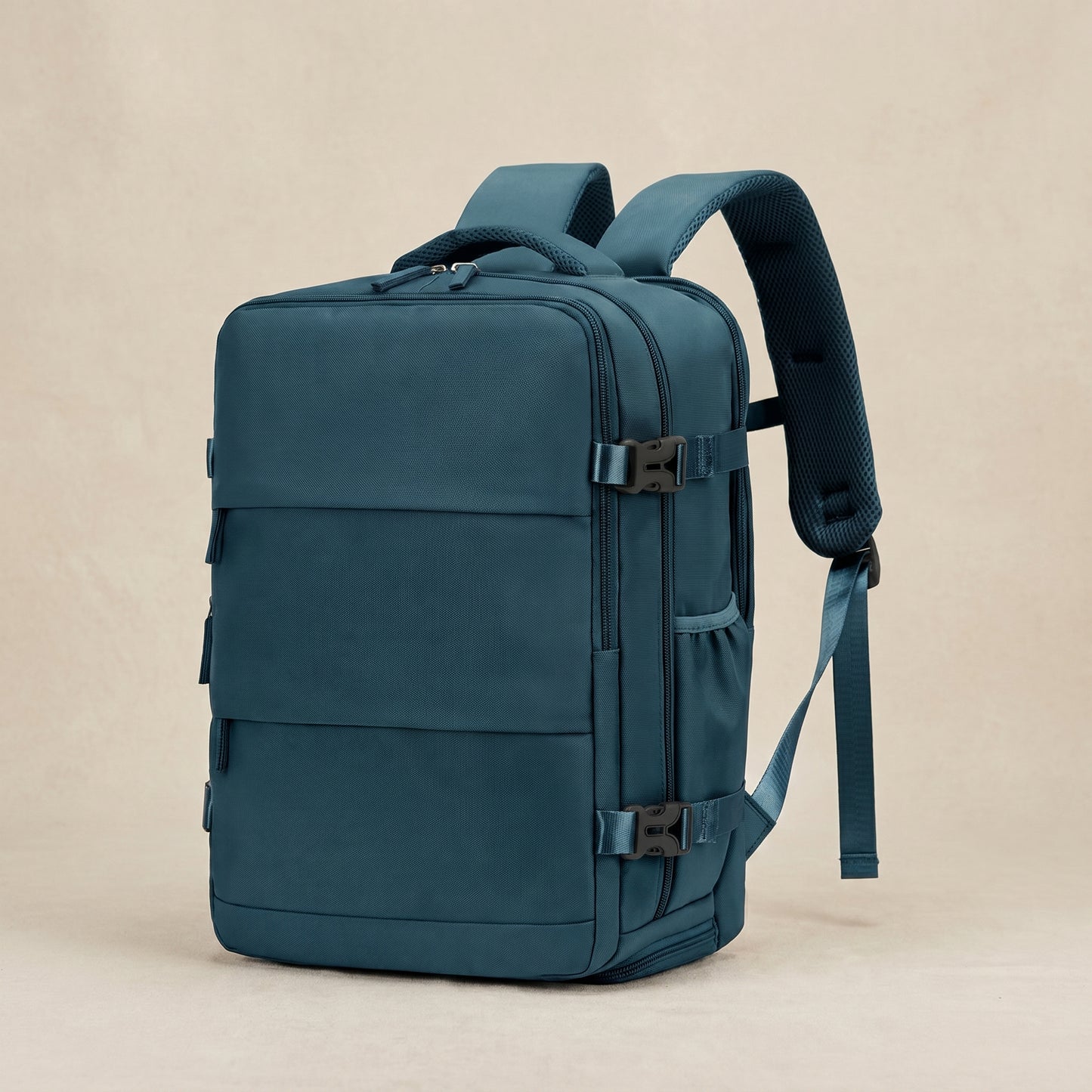Mochila de Viaje Pro Azul– Impermeable y con Compartimento para Calzado