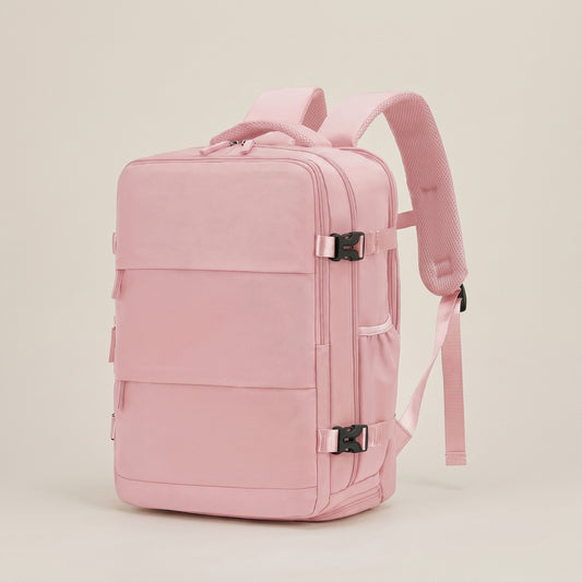 Mochila de Viaje Pro Rosa Pastel – Diseño Impermeable y con Zapatero Especial